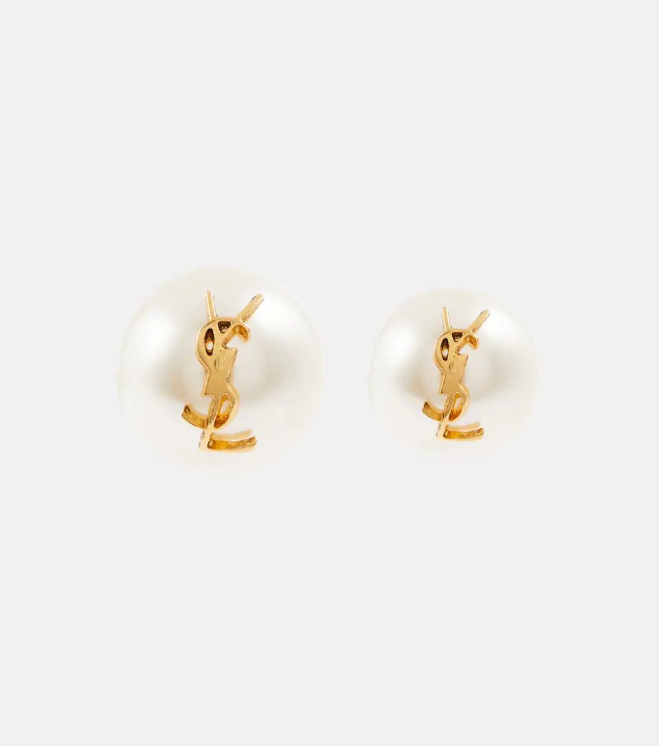 Logo faux pearl stud earrings | Mytheresa (UK)