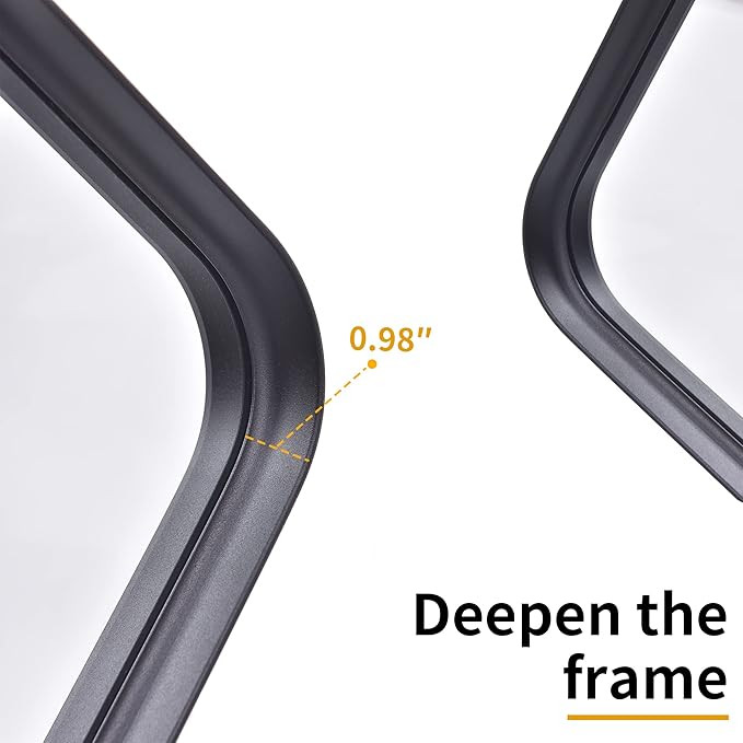 KOCUUY Black Framed Bathroom Mirror, 22 x 30 Inch Mirror for Bathroom Vanity, Modern Metal Rounde... | Amazon (US)