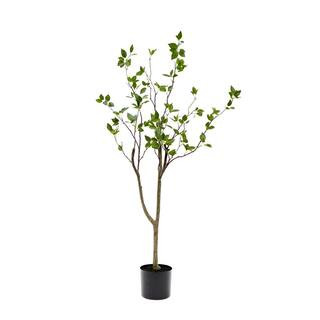 48 in. Green Artificial Minimalist Citrus Tree in Nursery Pot | The Home Depot