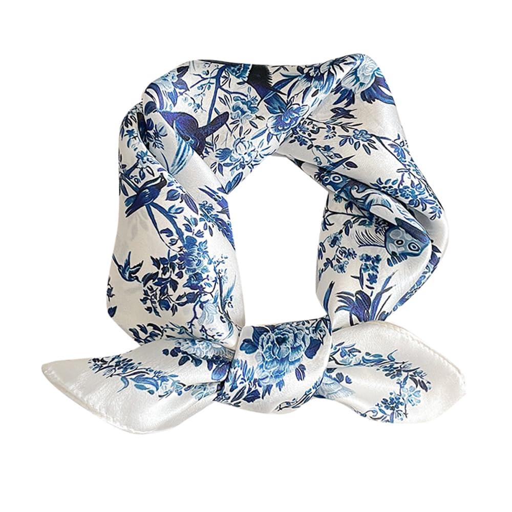 Mulberry Silk Scarfs Neck Scarf 21"x21" Small Square Scarfs hair scarf bandana for Women Gift Pac... | Amazon (US)