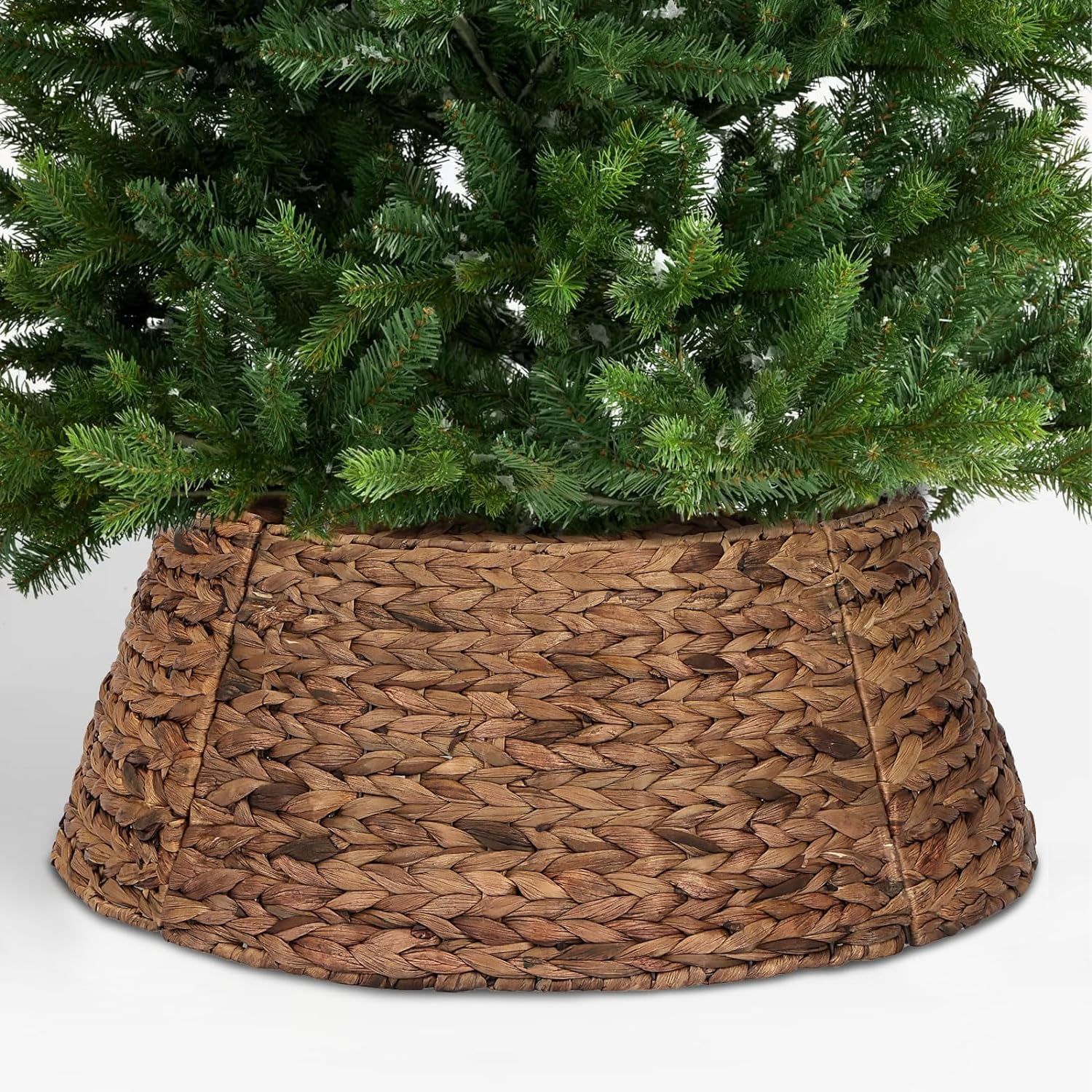 Christmas Tree Collar, 23.5’’ Hand-Woven Natural Water Hyacinth Christmas Tree Collar Basket ... | Walmart (US)