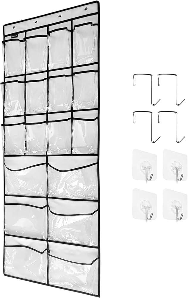 TidyMaster Extra Large Hanging Crystal Clear Over Door Shoe Organizers, Closet Shoe Organizer Sho... | Amazon (US)