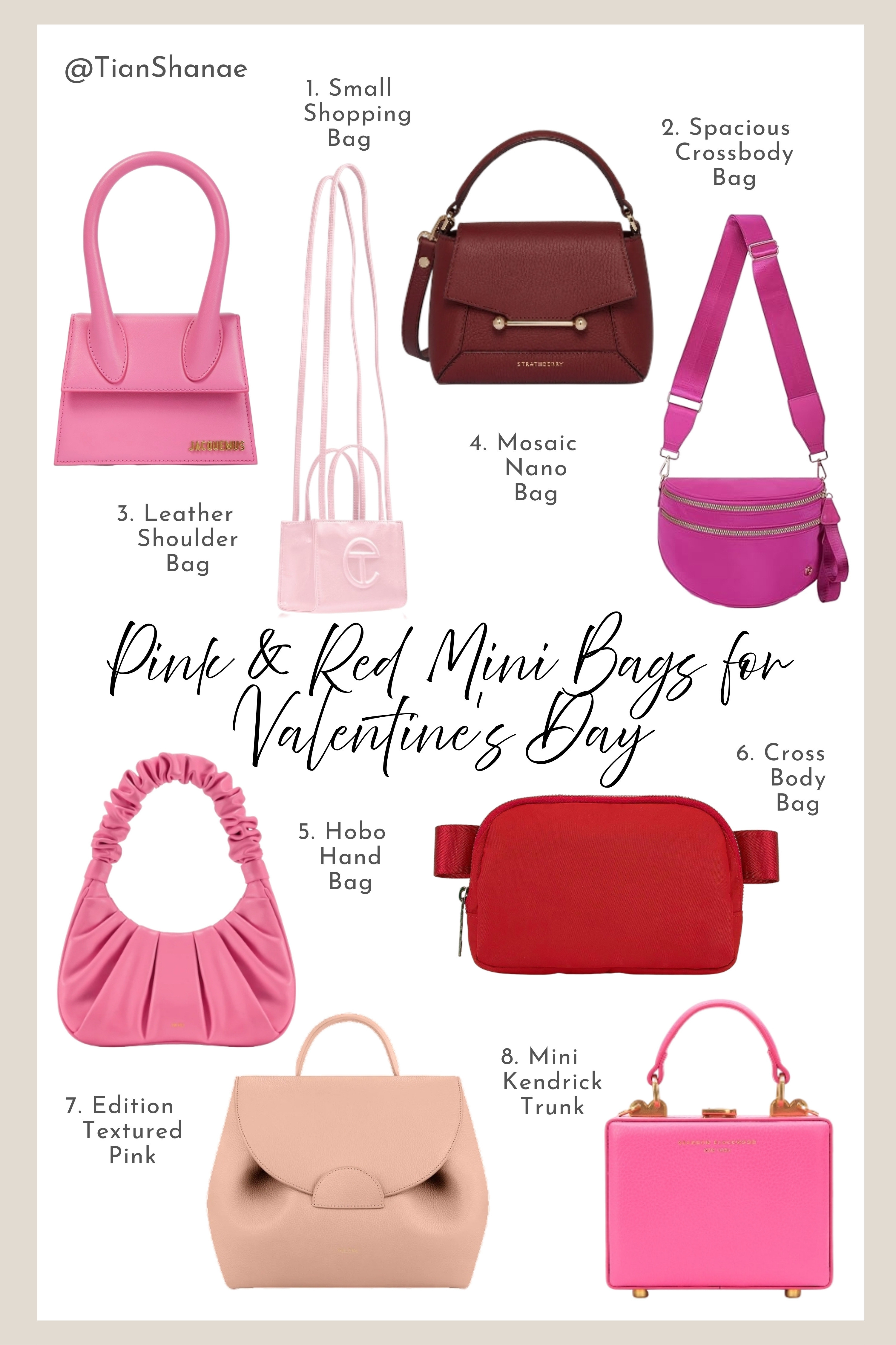 The perfect finishing touch for your Valentine's Day look. These pink and red mini bags are essential for date night or gifting. Shop these chic and trending styles to elevate any outfit. Tap to shop my favorite Valentine's Day bags! #ValentinesDay #MiniBags #DateNightStyle 

 #LTKValentine #LTKgrwm #LTKootd