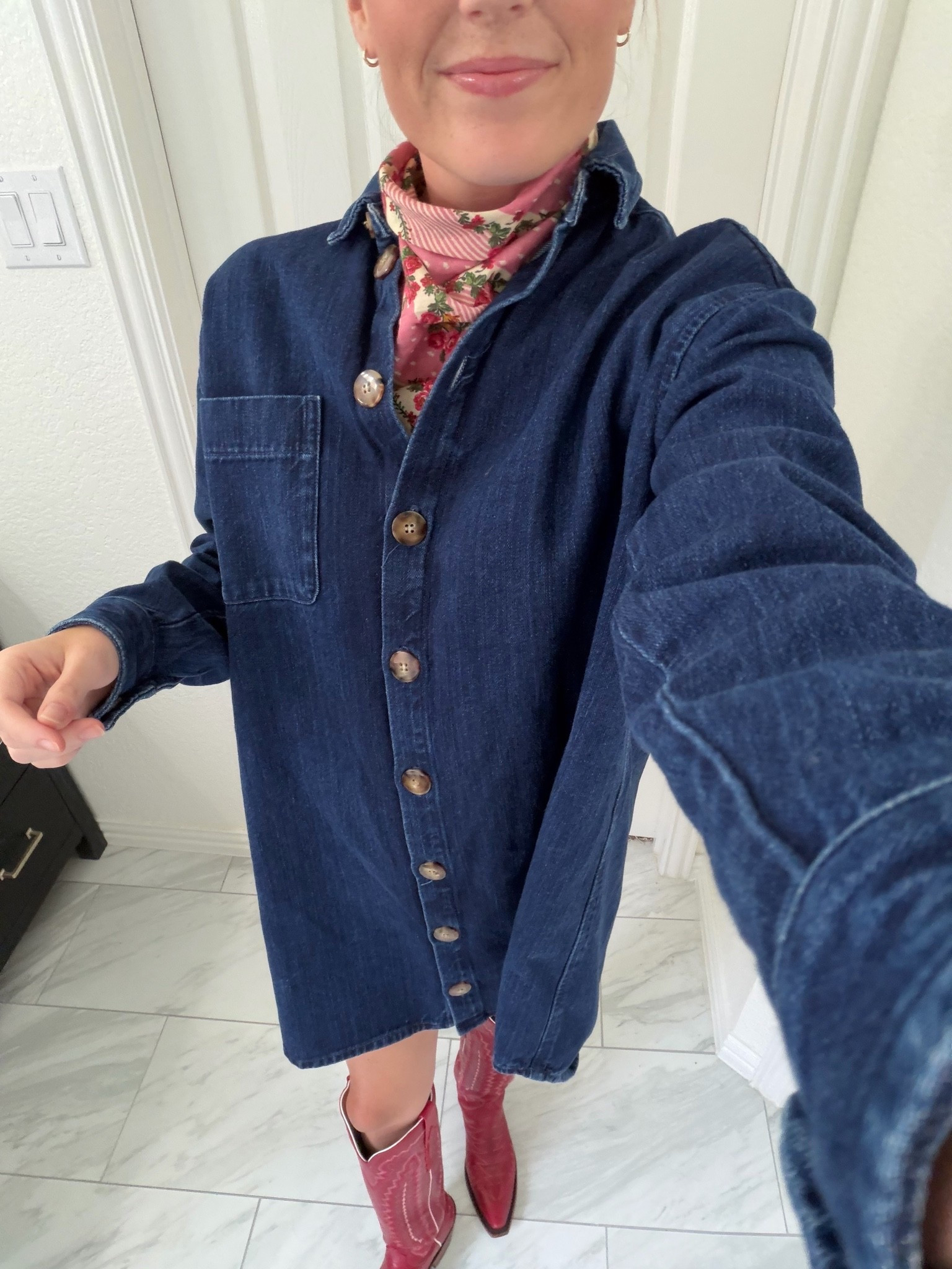 Church fit // denim dress and boots