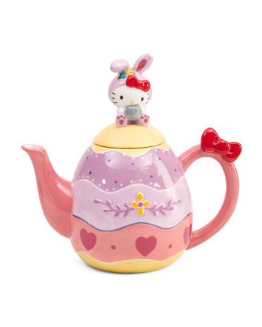 10in Ceramic Kitty Easter Bunny Teapot | Marshalls