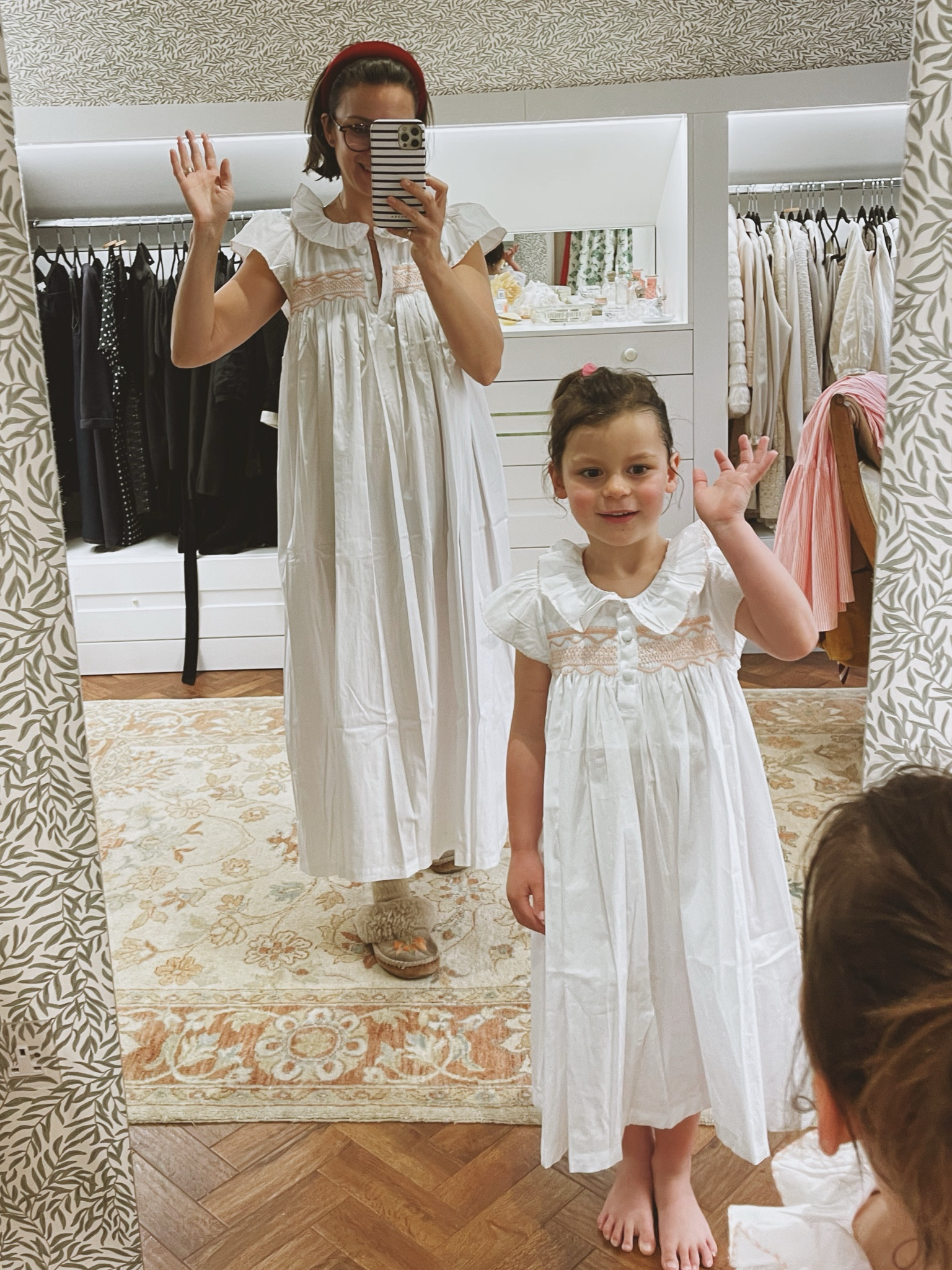 Smocked Mummy & Me night dress / nighties 