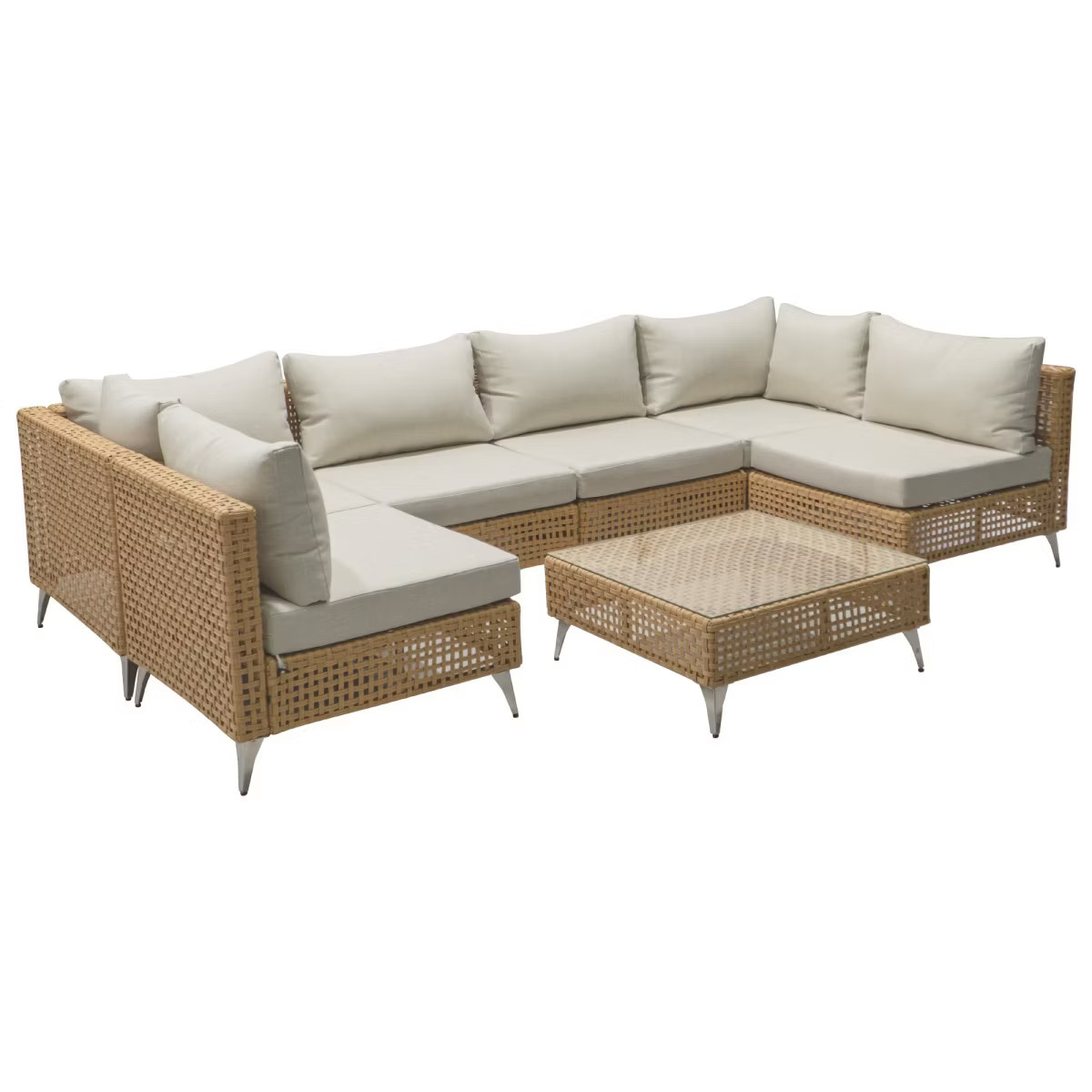 7-Piece Wicker Patio Furniture Set,Outdoor Conversation Set Sectional Sofa With Water Resistant T... | Target