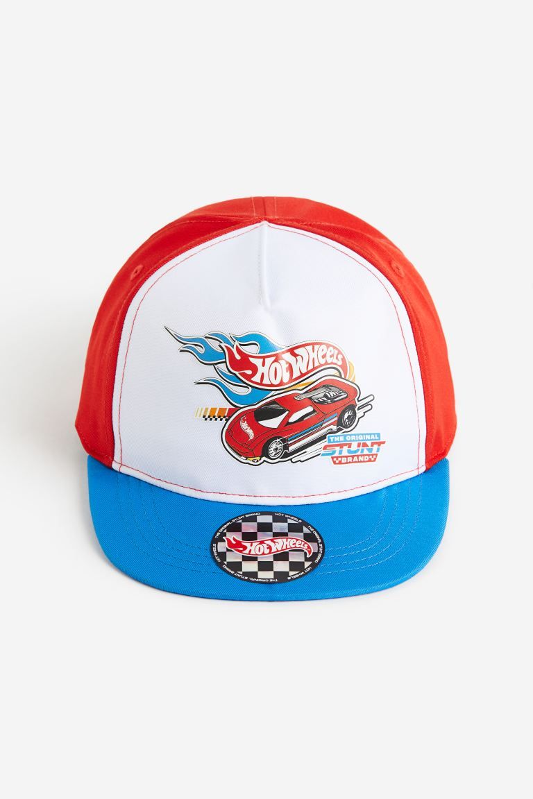 Motif-detail Cap - White/Hot Wheels - Kids | H&M US | H&M (US + CA)