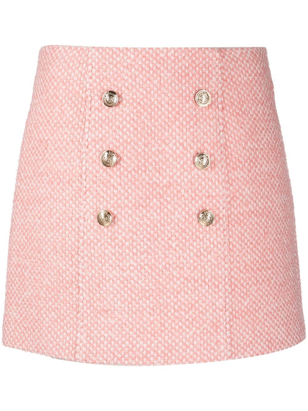 Josila logo-button tweed skirt | Farfetch Global