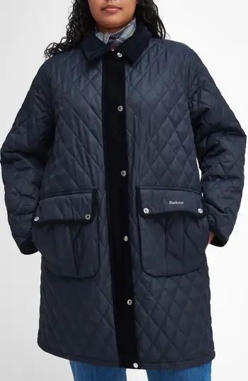 Barbour Tulip Corduroy Trim Quilted Coat | Nordstrom | Nordstrom