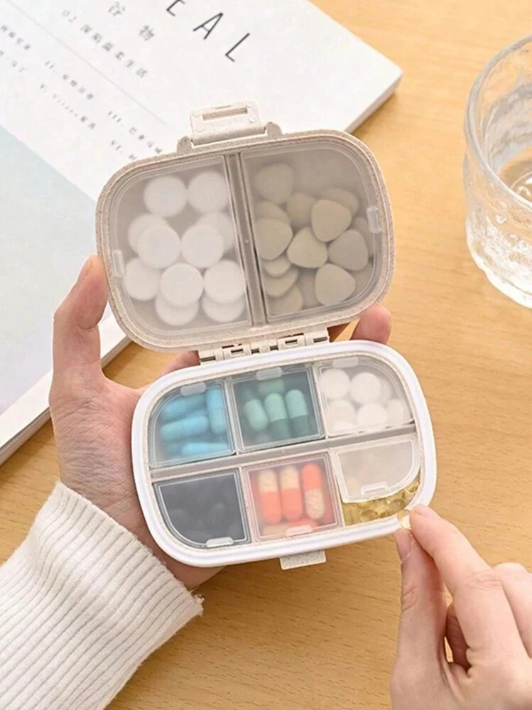 1pc 8-Compartment Pill Case, Portable Sealed Medicine Box, Mini Portable Pills Organizer Case, Wa... | SHEIN