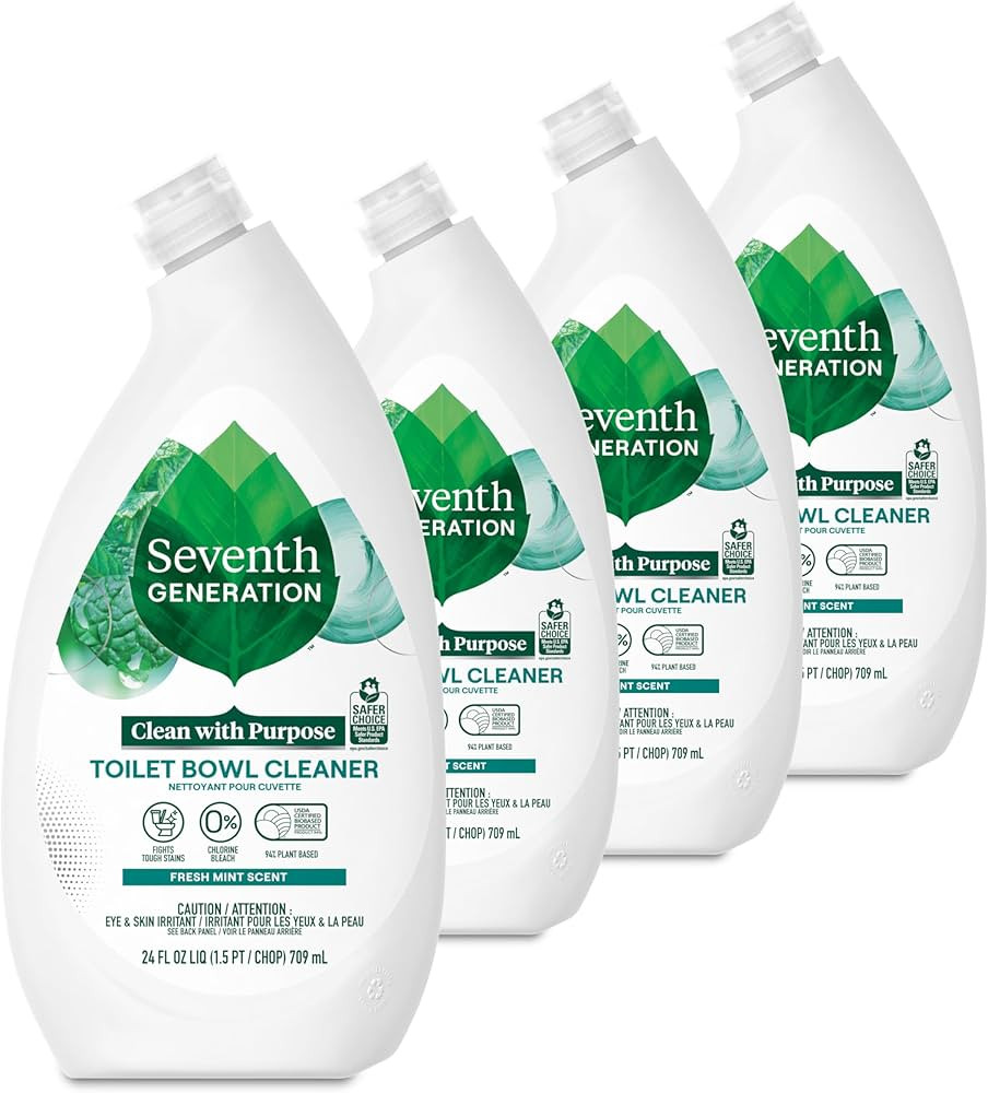 Seventh Generation Toilet Bowl Cleaner Fresh Mint scent 4 Pack Without Chlorine Bleach Ammonia Fr... | Amazon (US)