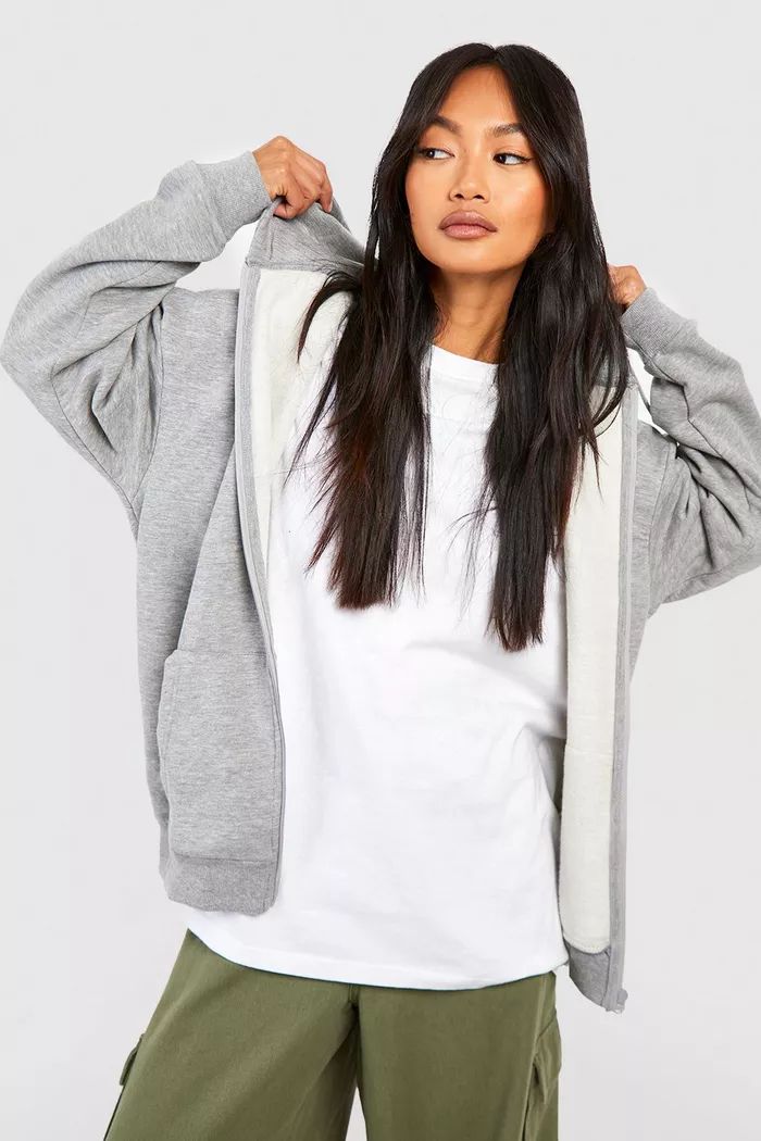 Recycled Zip Through Hoodie | boohoo (US & Canada)