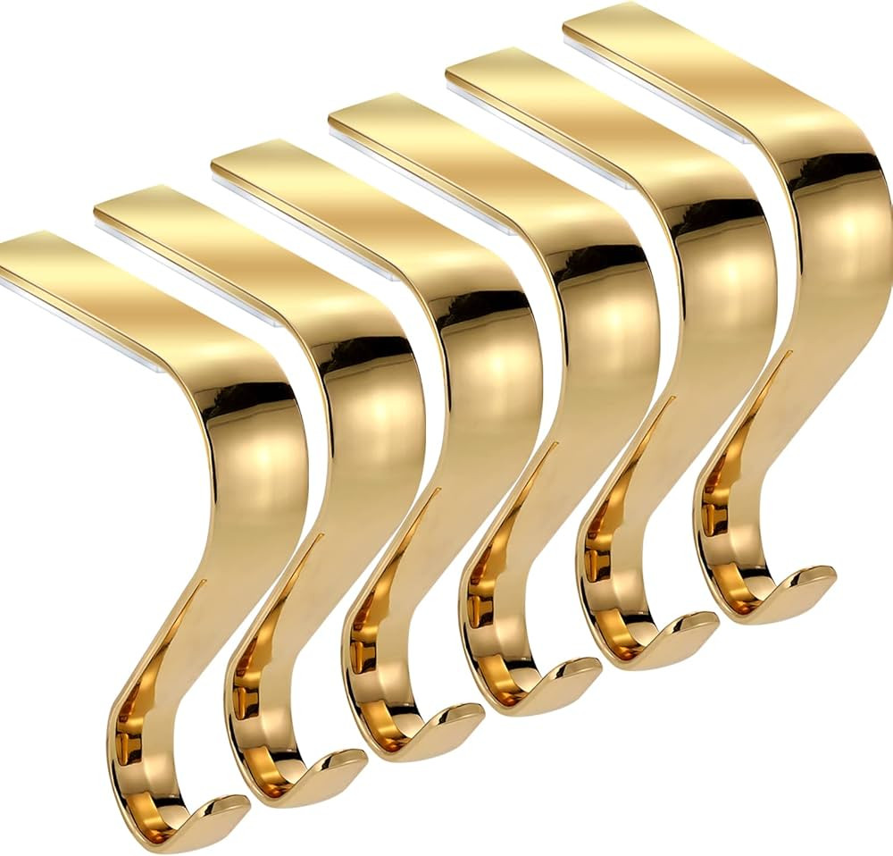 Christmas Stocking Holders for Mantel, Stocking Hangers Set Mantle Hooks Fireplace Socks Hanging ... | Amazon (US)