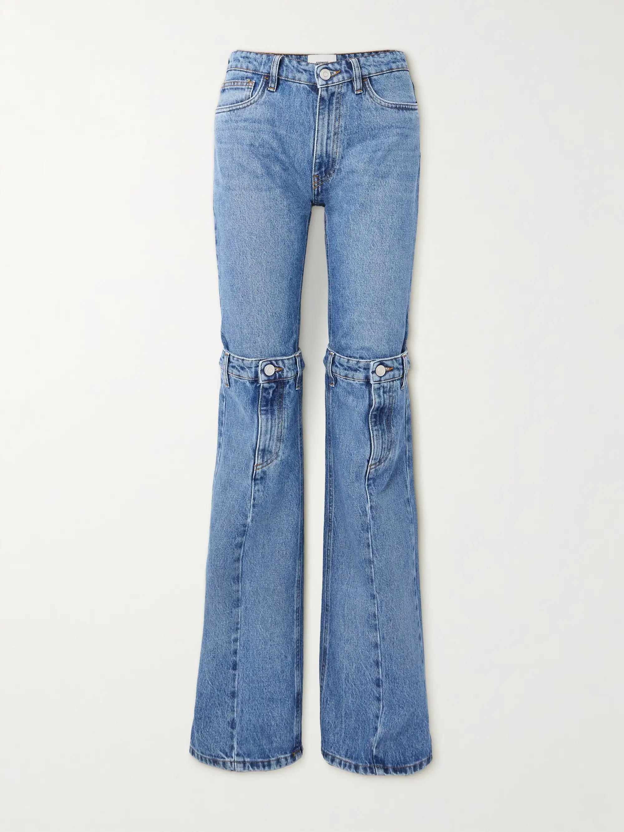 Paneled mid-rise straight-leg jeans | NET-A-PORTER (US)