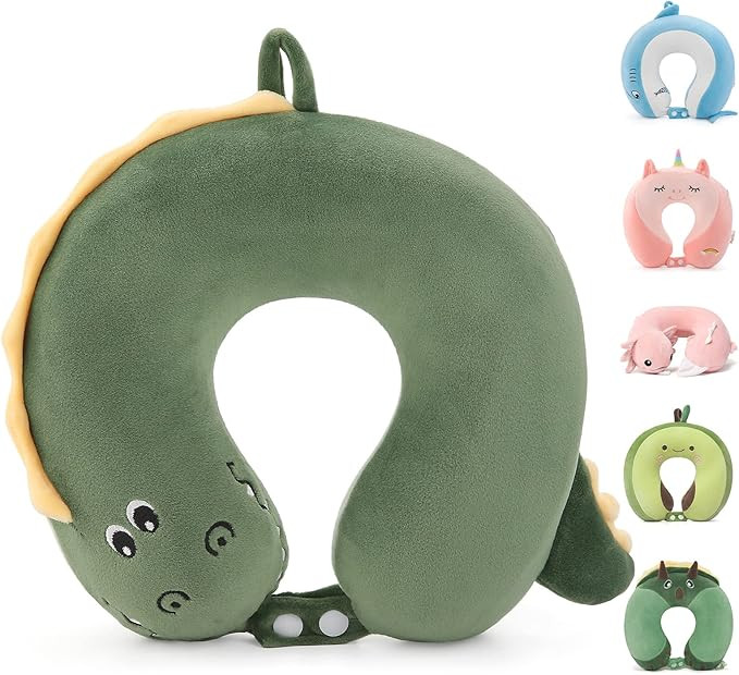 Niuniu Daddy Crocodile Kids Travel Neck Pillows for 3-8 Years Old, Soft Memory Foam Neck Support ... | Amazon (US)