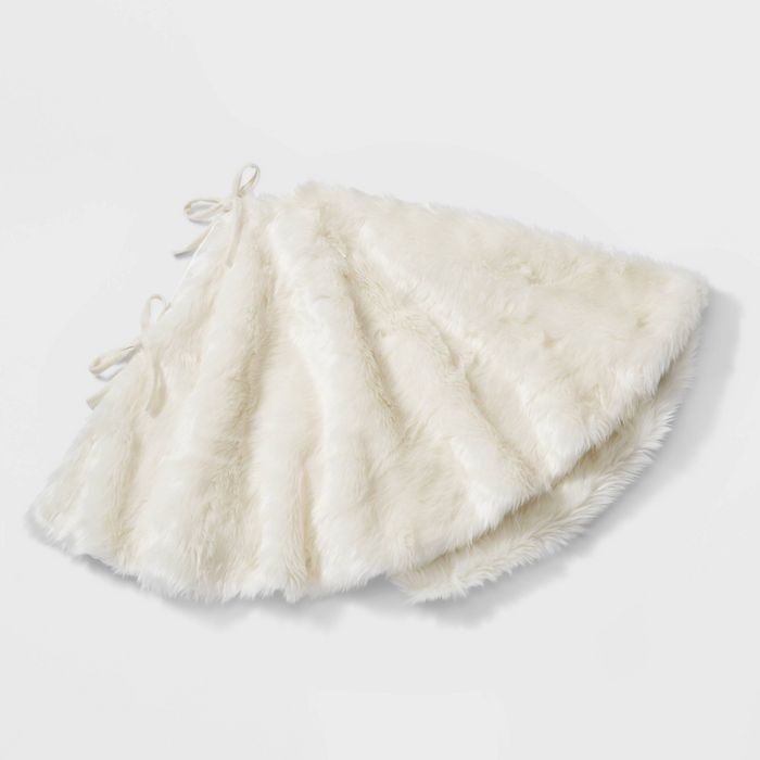 48" Faux Fur Christmas Tree Skirt Ivory - Wondershop™ | Target