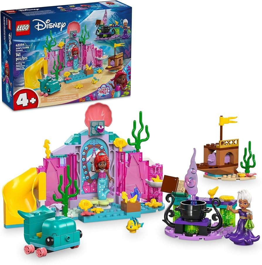 LEGO Disney Princess Ariel’s Crystal Cavern, Buildable Disney Toy Playset for Kids, Ariel Princ... | Amazon (US)