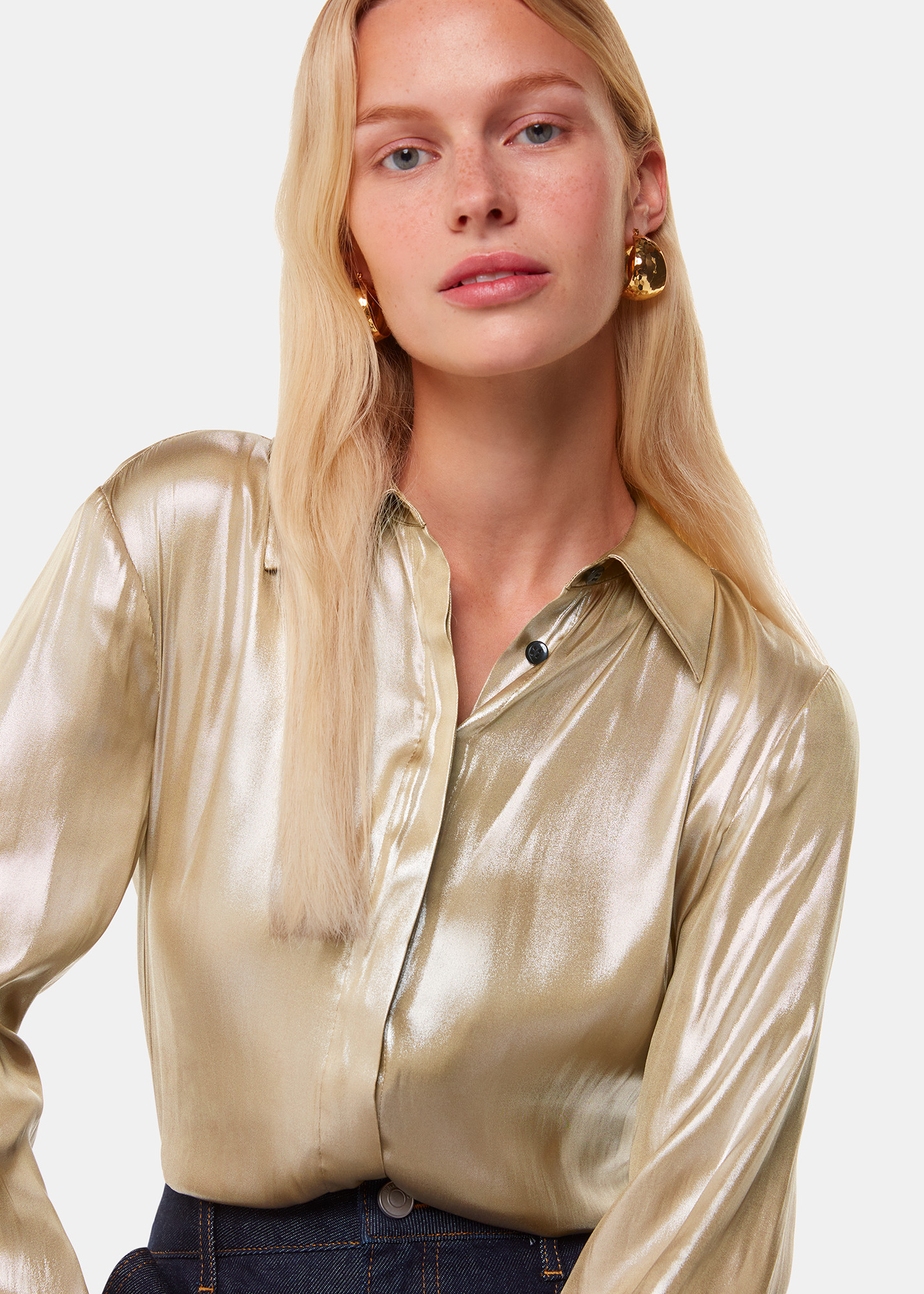 Whistles Women's Lucie Metallic Shirt | Whistles
