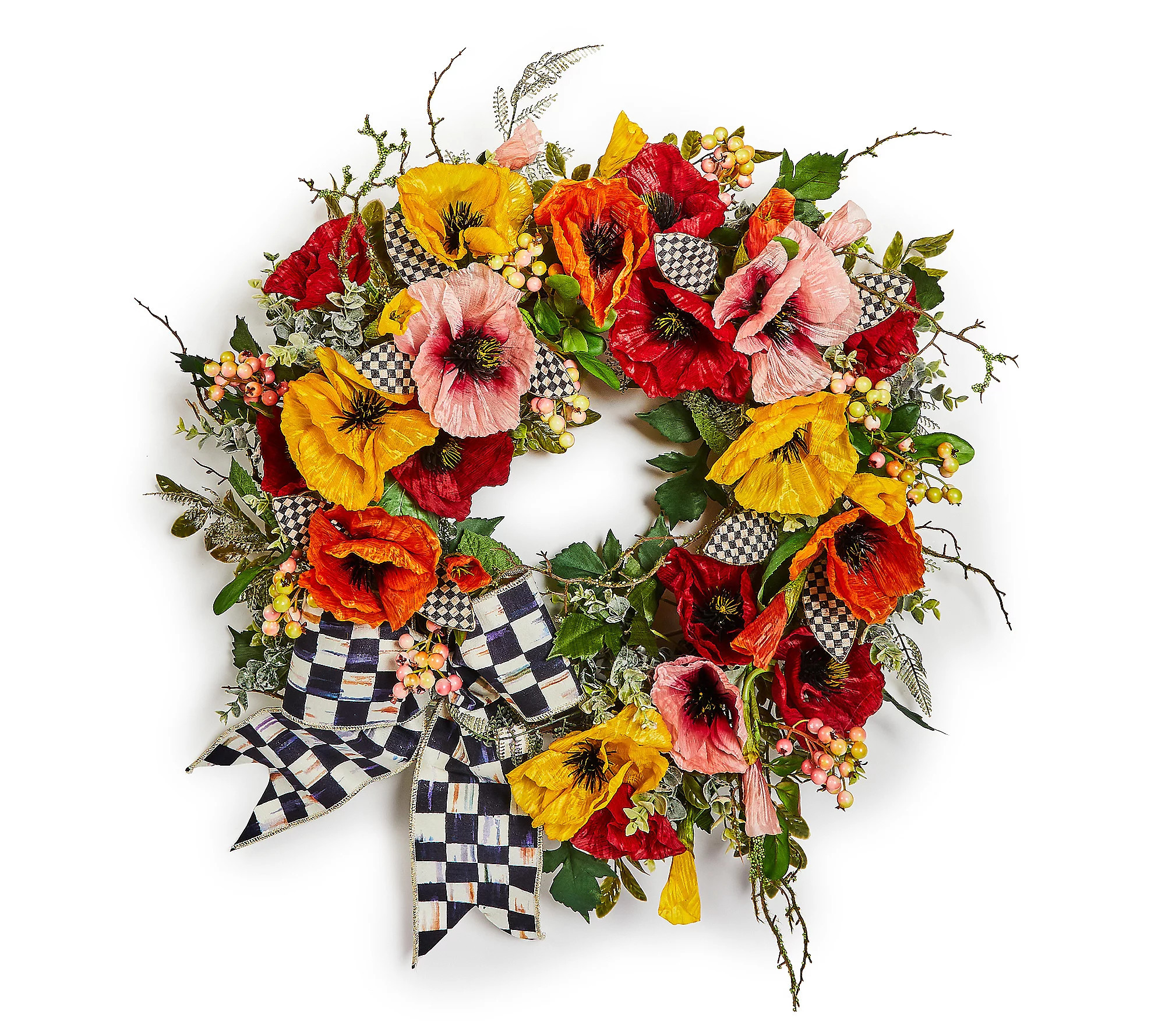 MacKenzie-Childs Courtly Poppy 28"" Wreath | QVC