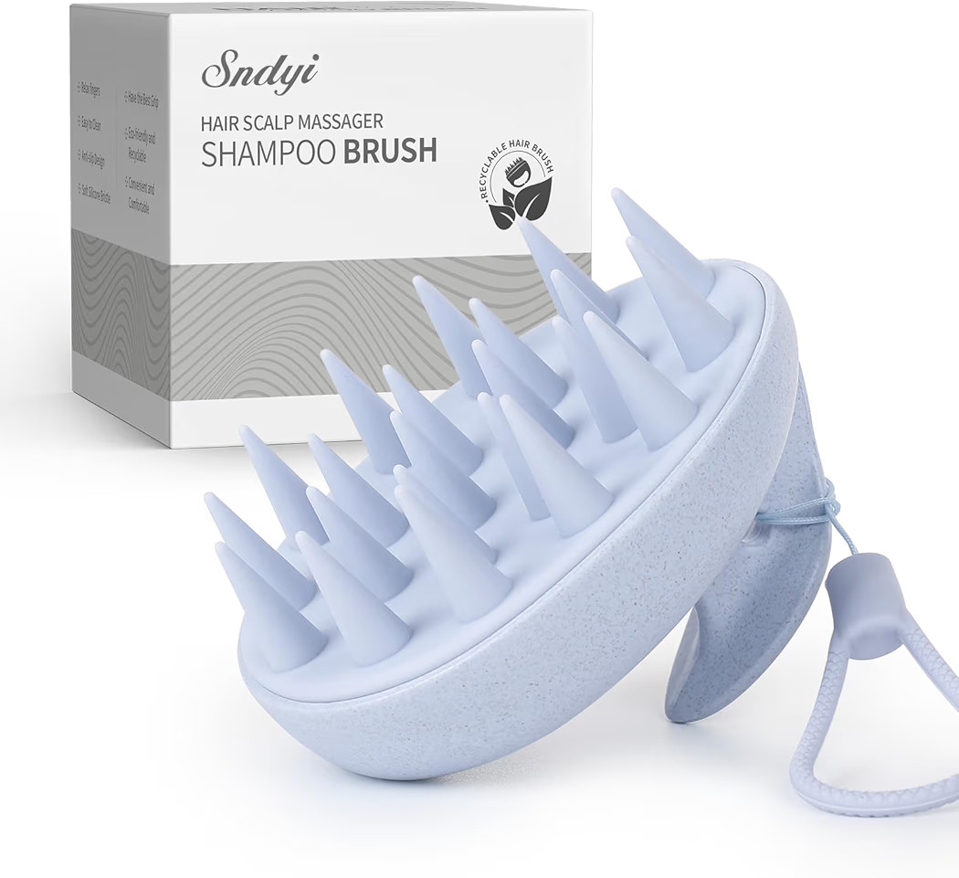 Sndyi Scalp Massager Shampoo Brush, Scalp Scrubber with Soft Silicone Bristles, Scalp Exfoliator ... | Amazon (US)