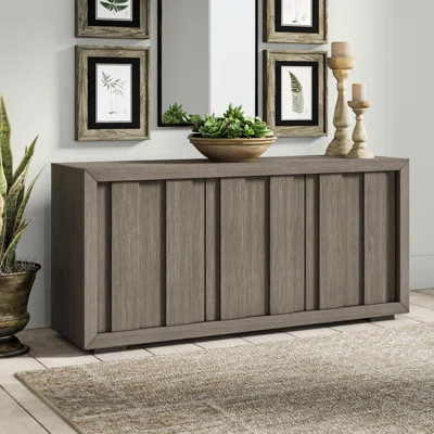 Brisco Rustic Plank Front 3 Door Storage 72" Wide Sideboard Union Rustic | Wayfair North America