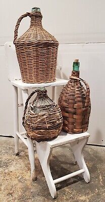 Collection Of Three Antique Italian Wicker Demijohn  | eBay | eBay US