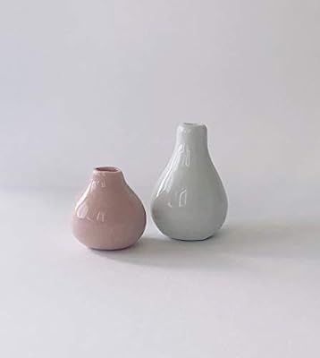 Macy Mae Dollhouse Miniature Vase Set 1:12 Scale White and Pink | Amazon (US)