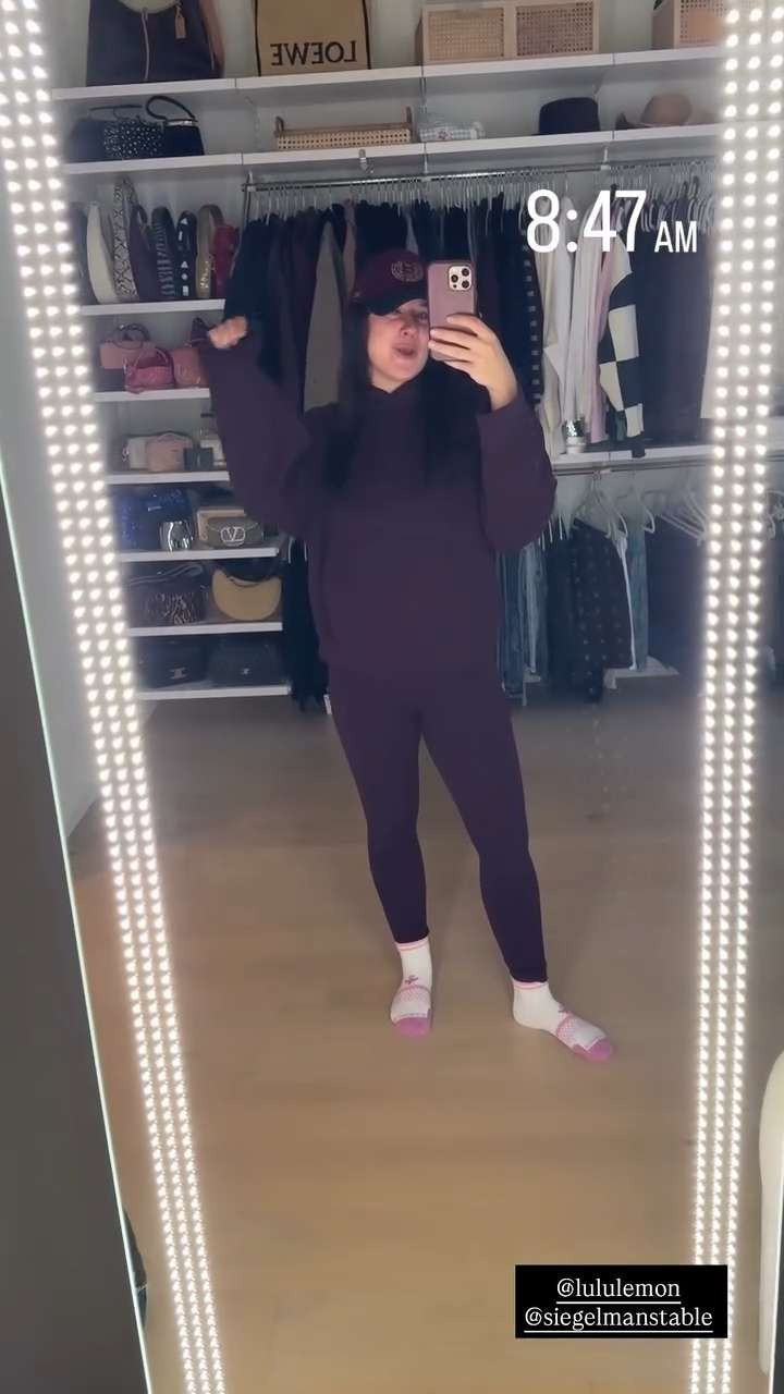 New lululemon 🫶🏼 Obsessed with this dark plum set for the season. Also, linking similar hats! 

 #LTKootd #LTKActive #LTKStyleTip