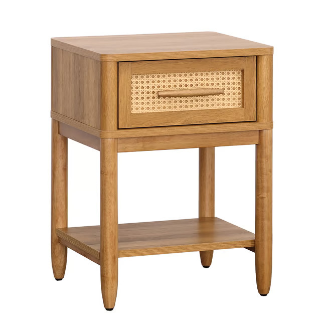 Better Homes & Gardens Springwood Caning Nightstand, Light Honey Finish - Walmart.com | Walmart (US)