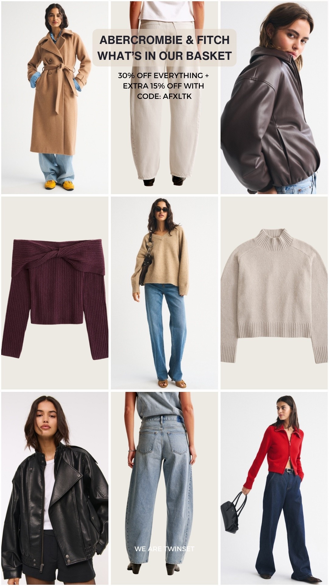 What’s in our baskets 🛒🛍️ Abercrombie & Fitch 30% off everything + extra 15% off with code AFXLTK 🫶🏻

#LTKuk #LTKCyberWeek #LTKstyletip