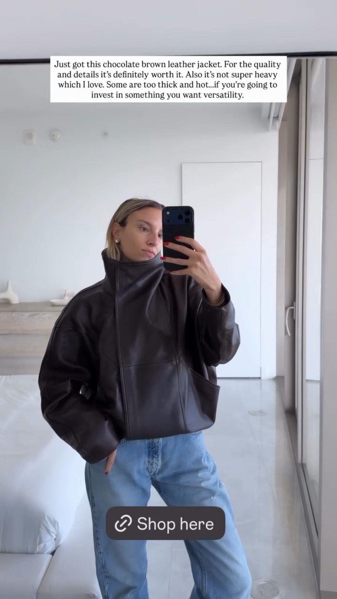 Just got this chocolate brown leather jacket. For the quality and details it’s definitely worth it. Also it’s not super heavy which I love. Some are too thick and hot…..if you’re going to invest in something you want versatility.

#LTKdayinmylife #LTKgrwm