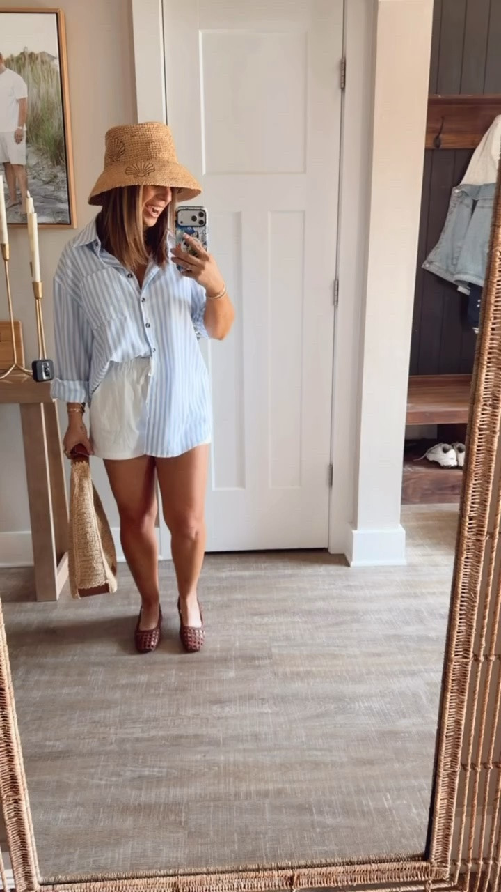 This outfit is the epitome of coastal cuteness and I cannot get over how this turned out. I’m not kidding when I say I feel completely Pinterest worthy in this look. This stripe top has been one of my favorites and every single time I wear it I’m blown away by the quality. 
Coastal vibes, casual summer outfit, white and blue striped, beach outfit inspo

#LTKMidsize #LTKPetite #LTKSeasonal