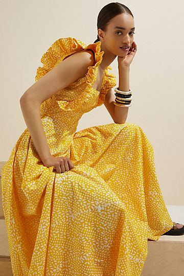 SIKA Marigold Ruffled Maxi Dress | Anthropologie (US)