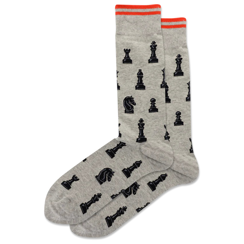 Men's Chess Pieces Crew Socks | Hotsox