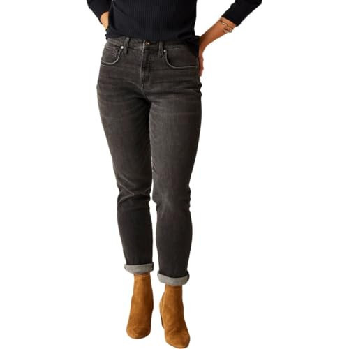 Carve Designs Carson High Rise Boyfriend Jeans for Women, Relaxed Organic Cotton Washed Black 0 | Amazon (US)