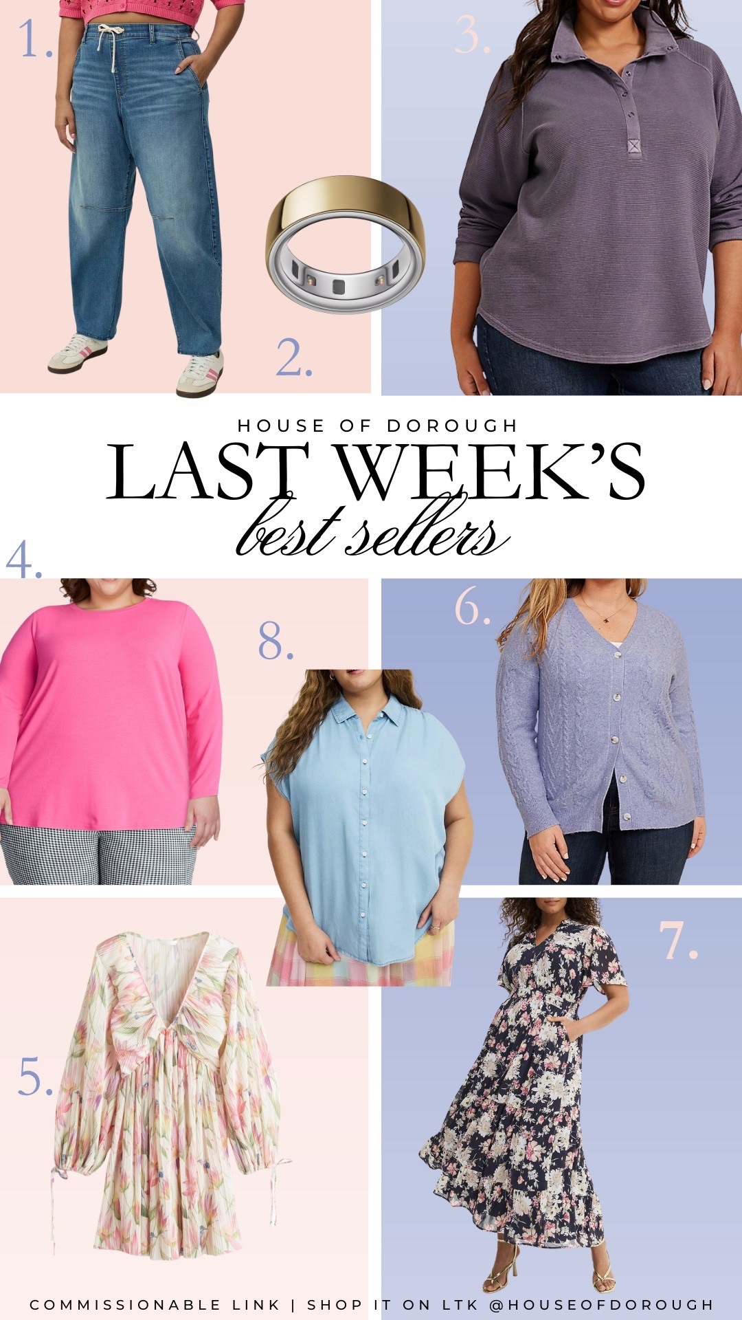 Last week’s best sellers! 1. Wearing a 20 in the jeans. 3. Wearing a 2X 4. Wearing a 2X 5. Wearing the XXL 6. Cardigan is a 2X 7. Dress is a 2 (2X) 8. Top is a 2 (2X)

Plus size fashion, everyday outfit ideas, best sellers, ootd, midsize fashion, spring fashion, midsize outfits, oura ring

#LTKOver40 #LTKMidsize #LTKPlusSize