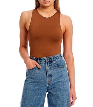 Knit High Neck Sleeveless Bodysuit | Dillard's