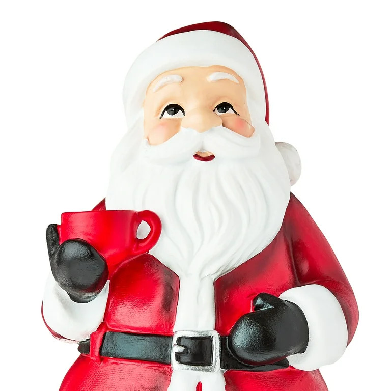 Santa with Mug Christmas Tabletop Decoration, Red and White, 8", by Holiday Time | Walmart (US)