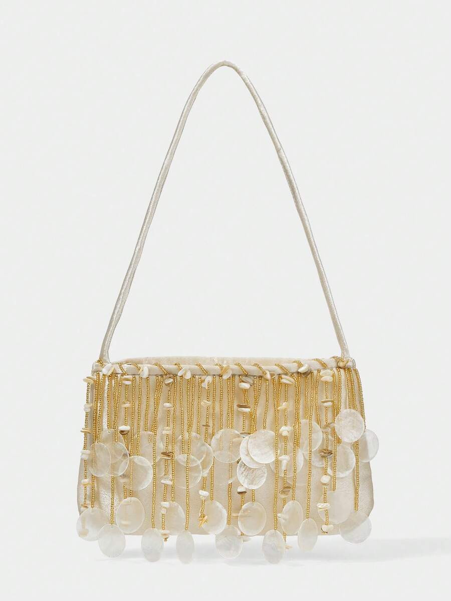 SHECARRY Ladies, Women Shoulder Bag, Fashionable, Elegant , Simple, Personalized, Versatile, Bead... | SHEIN