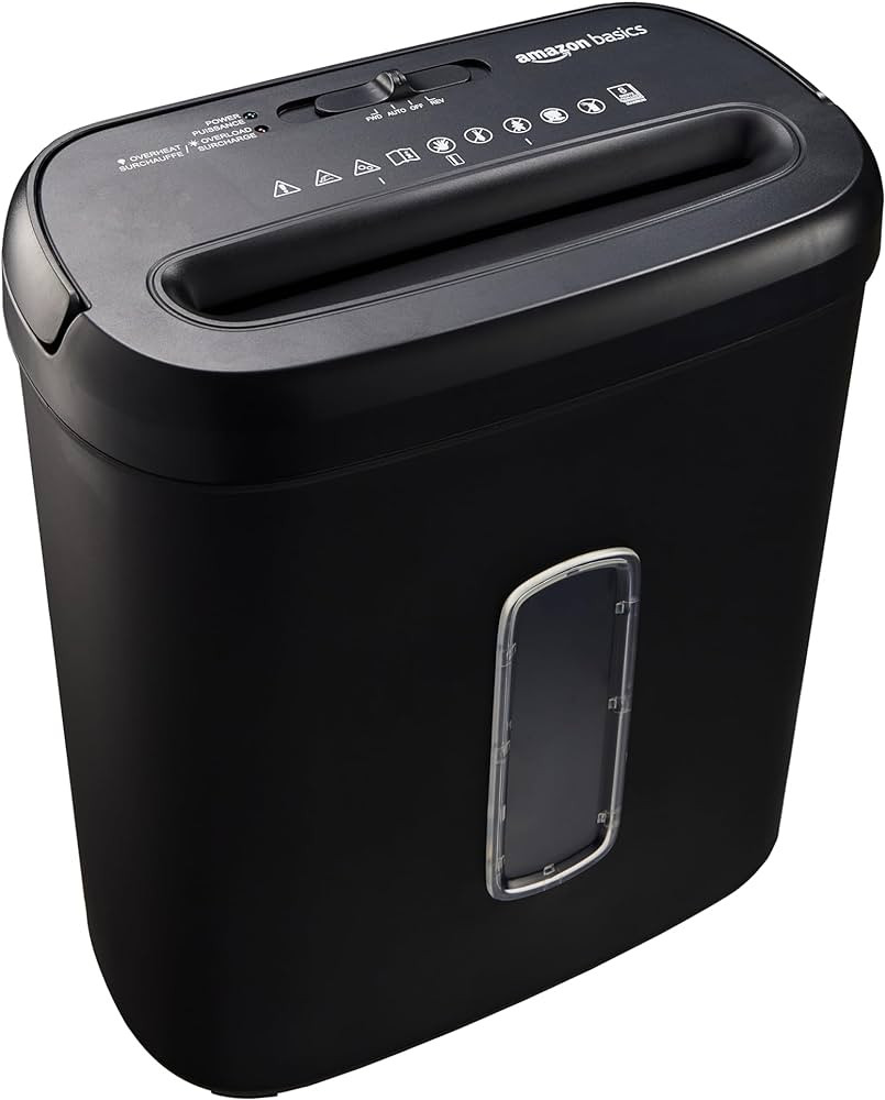 Amazon Basics 8-Sheet Cross Cut Paper Shredder and Credit Card Shredder - Black | Amazon (US)
