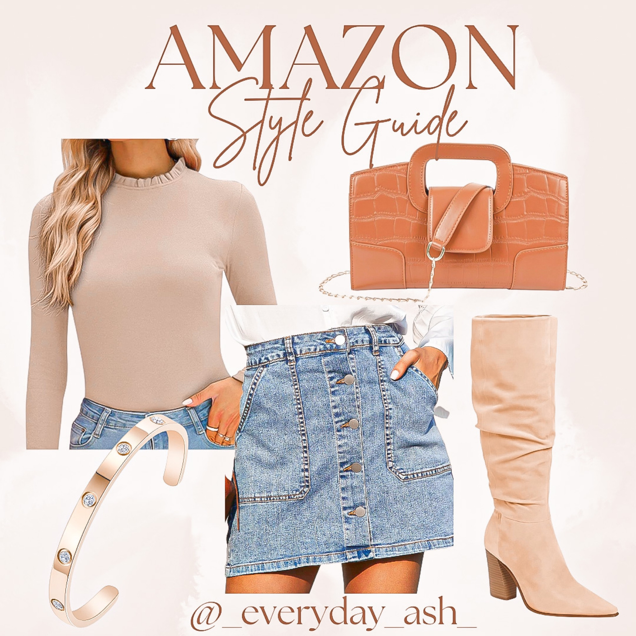 Chic fall fashion 🤎🍂

This look would be great for a winery, mountain vacation , fall photos and so much ☺️🤎

Amazon, Amazon fashion , bodysuit , Jean skirt , crossbody bag, gold bracelet , knee high boots , fall fashion 

#LTKGiftGuide #LTKSeasonal #LTKstyletip