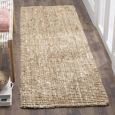 SAFAVIEH Natural Fiber Collection 2' x 6' Ivory NF447N Handmade Chunky Textured Premium Jute 0.75... | Amazon (US)