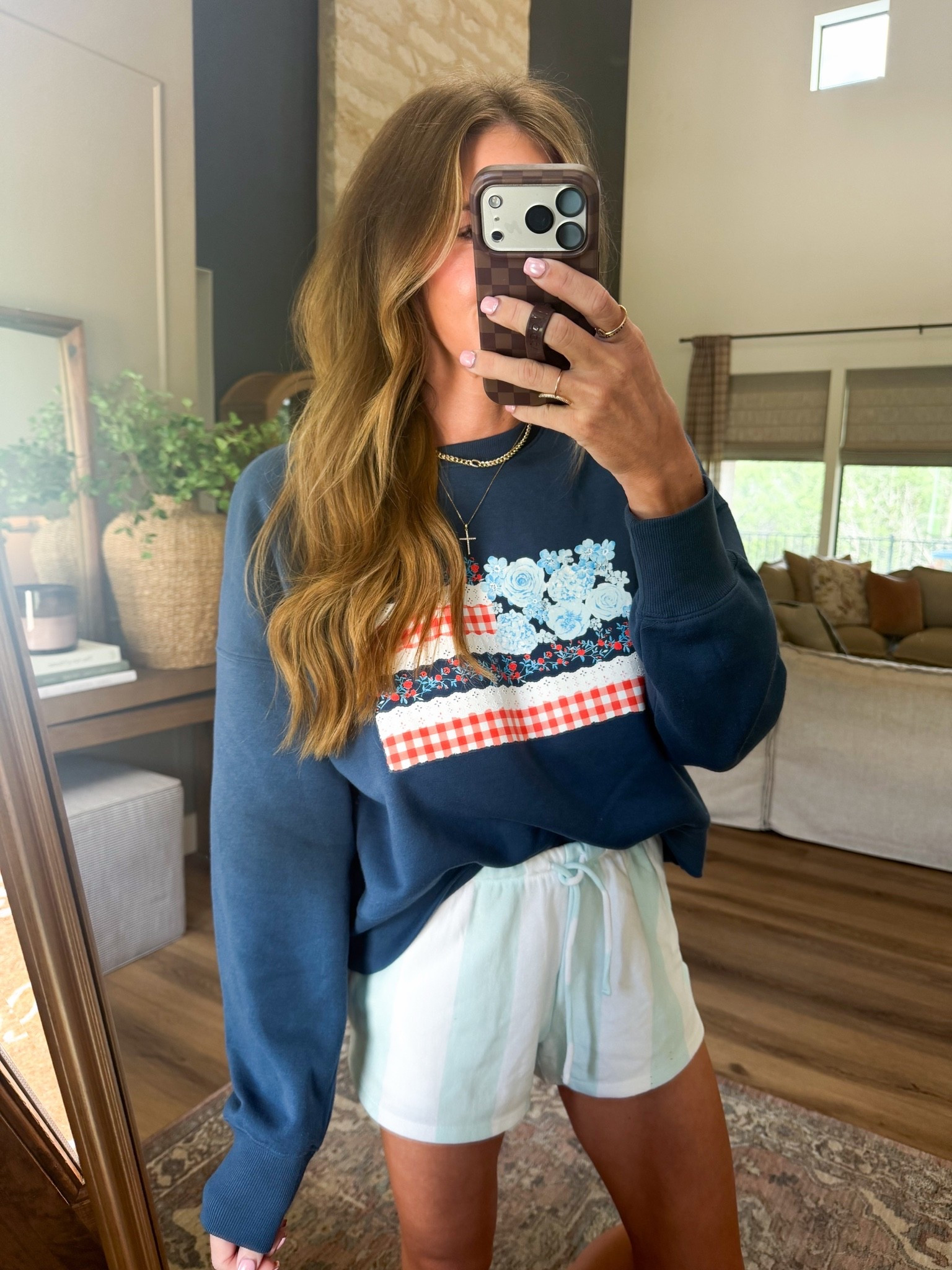 This sweatshirt and shorts from Walmart!