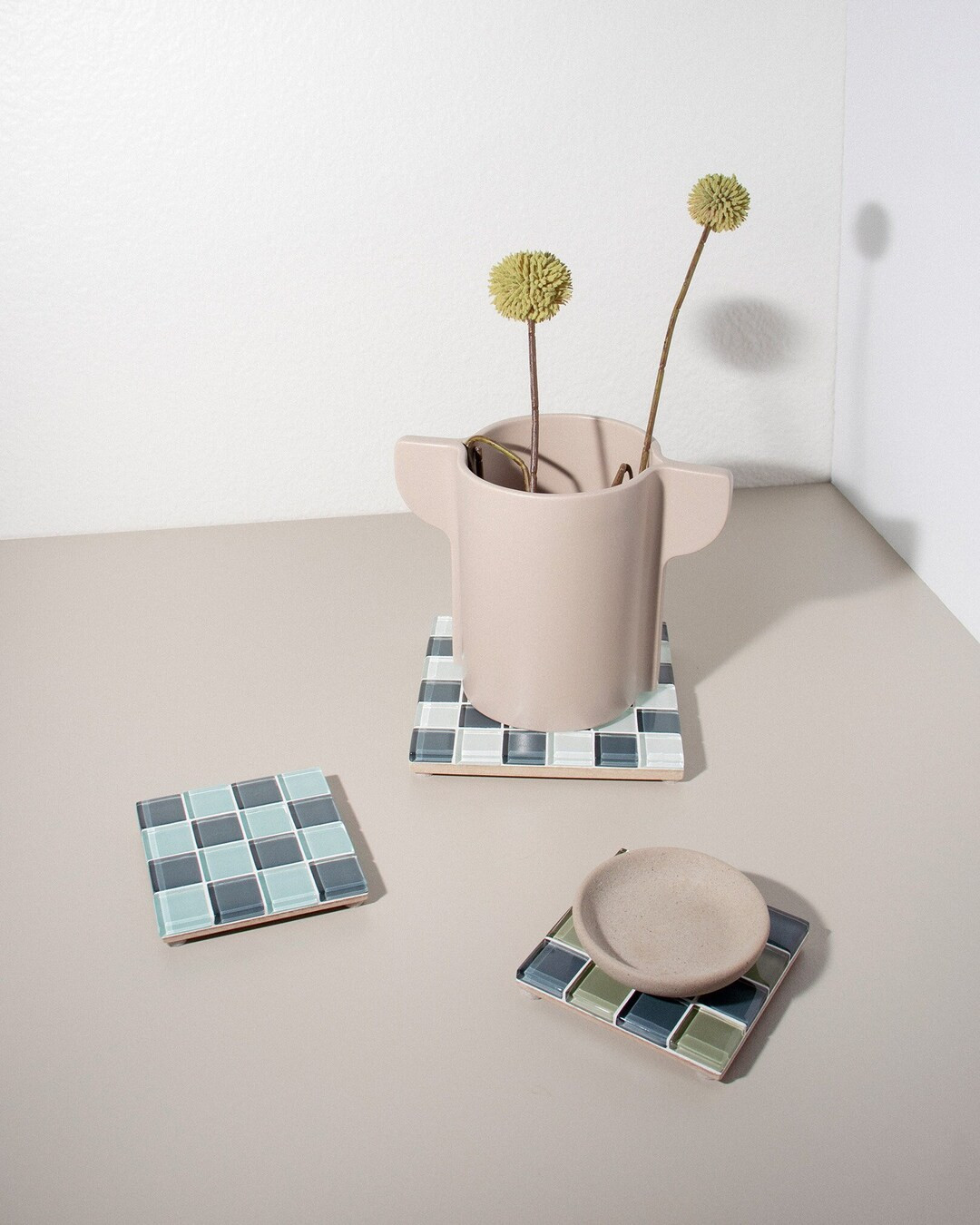 Glass Tile Coaster Handmade Drink Coaster Square Coaster - Etsy | Etsy (US)