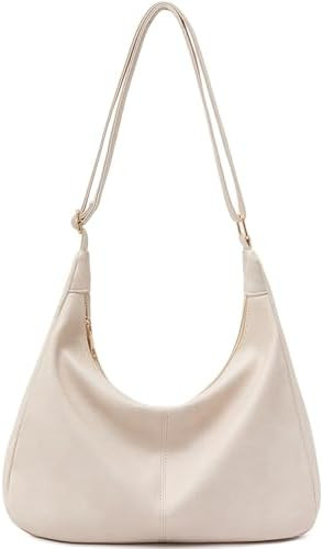 NIUEIMEE ZHOU Hobo Bags for Women Foldable Vegan Leather Shoulder Handbag Slouchy Tote Crossbody ... | Amazon (US)