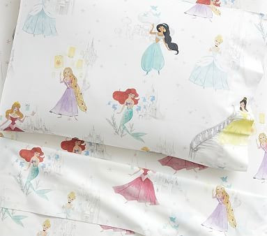 Disney Princess Organic Castle Organic Organic Toddler Sheet Set, Toddler, Multi | Pottery Barn Kids