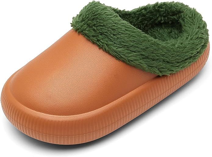 SMajong Toddler Boys Girls Fur Lined Clog Winter Slippers Slip on Garden Shoes Warm House Shoes N... | Amazon (US)