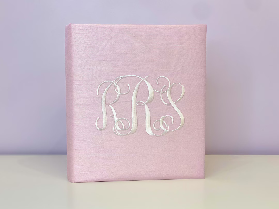 Personalized Shantung Baby Memory Book: Embroidered Keepsake - Etsy | Etsy (US)
