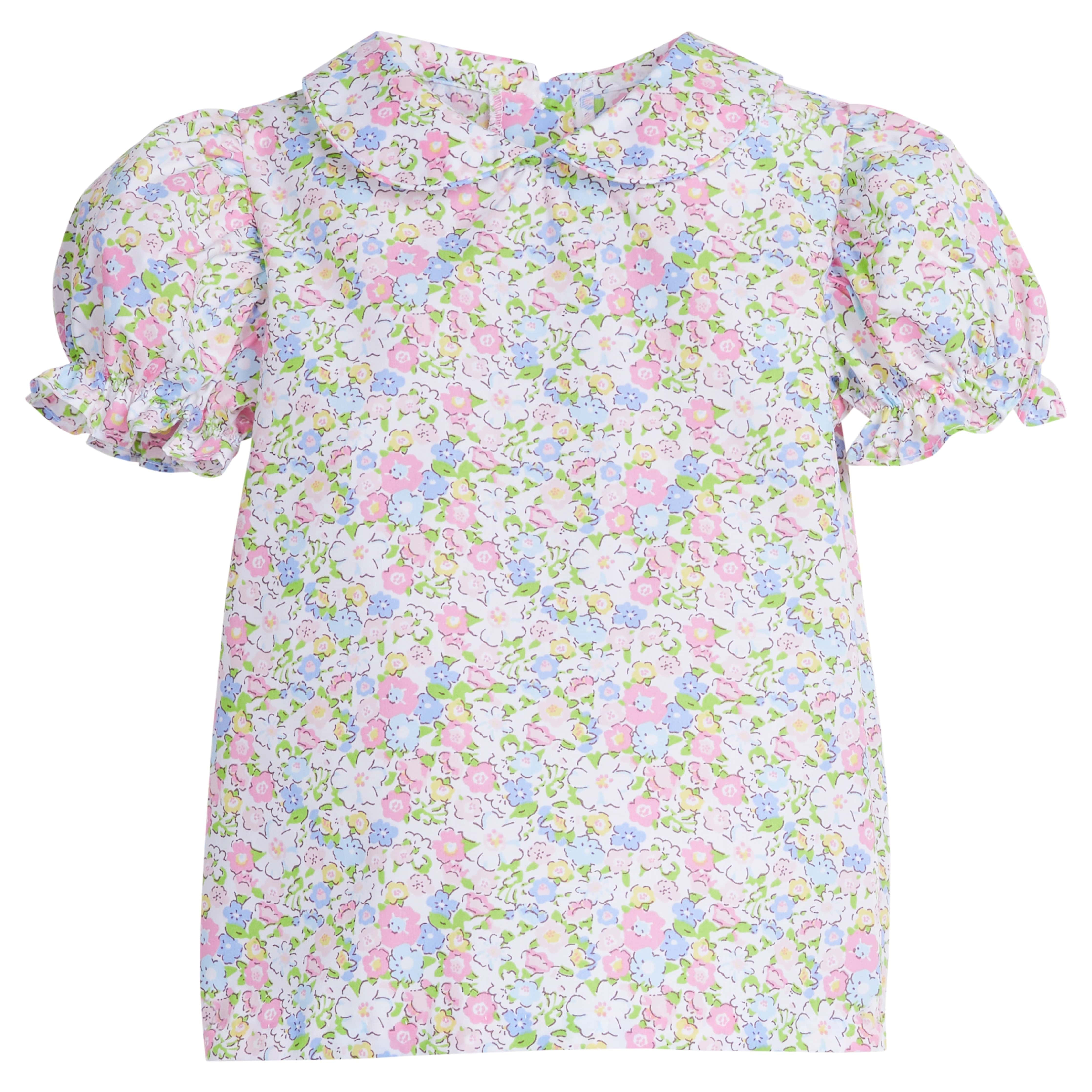 Short Sleeve Peter Pan Blouse - Cheekwood Floral | Little English
